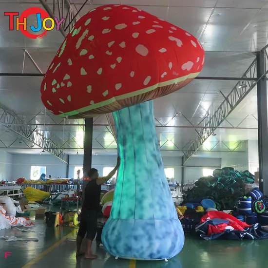 4 メートル 13 フィート高色変化 LED キノコインフレータブル照明キノコ広告用